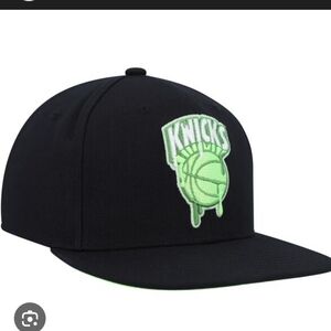 NBA Black and Neon Green Knicks Snapback